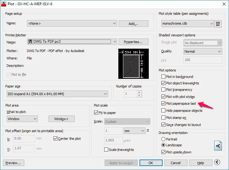 Wipeouts trên Layout Autocad