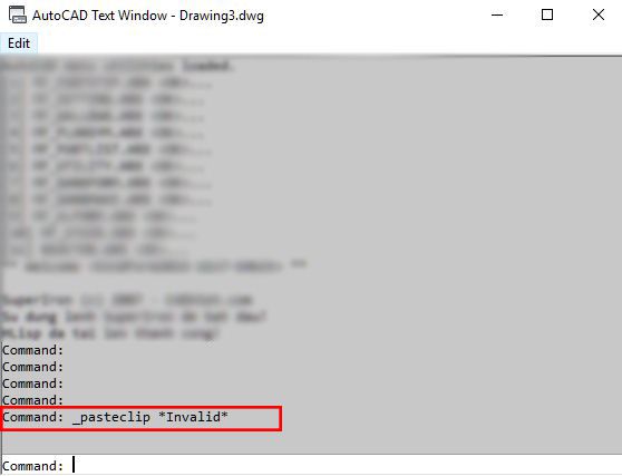 Sửa lỗi Pasteclip Invalid AutoCAD 1