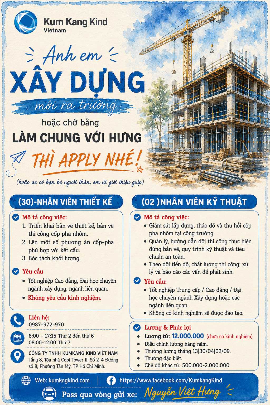 KKV TUYỂN DỤNG